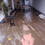 Mud-covered driveway